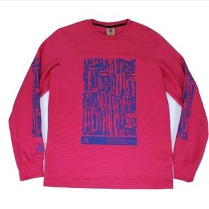 NIKE ACG Mens Small Pink Waffle Long Sleeve Top